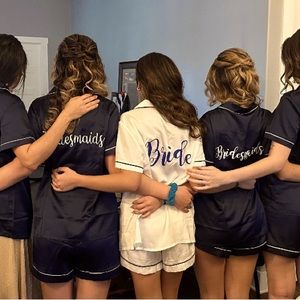 Custom bridal/bridesmaid satin pjs